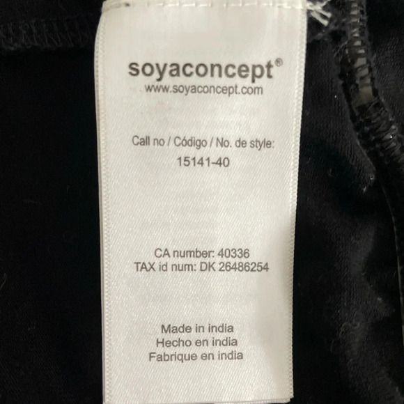 Soyaconcept Blouse Top Swiss Dot Sheer Lined Medium Black Batwing Peasant - Picture 9 of 11